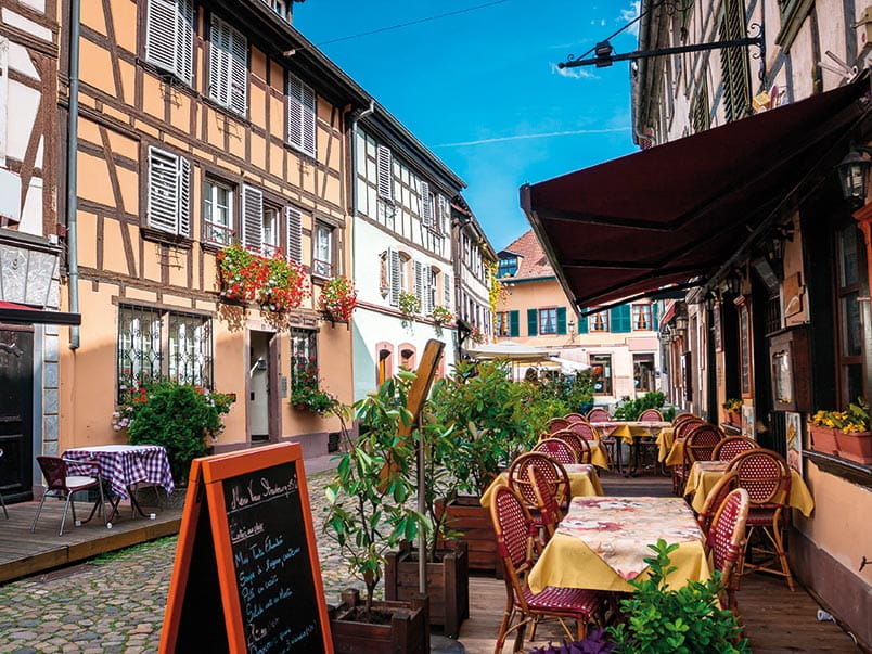 Historical architecture in the streets of Strasbourg